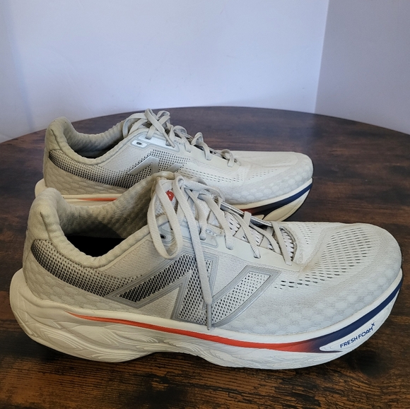 Men's New Balance V14 1080 Running Shoes - Gray with Red and Blue Accents - Picture 6 of 14